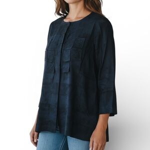 Eileen Fisher Design Silk Flowy Tunic Top